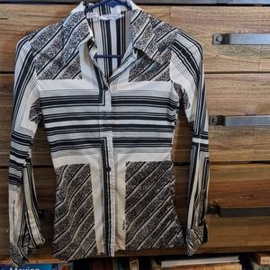 Vintage black and white geometric button-down